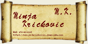 Minja Kričković vizit kartica
